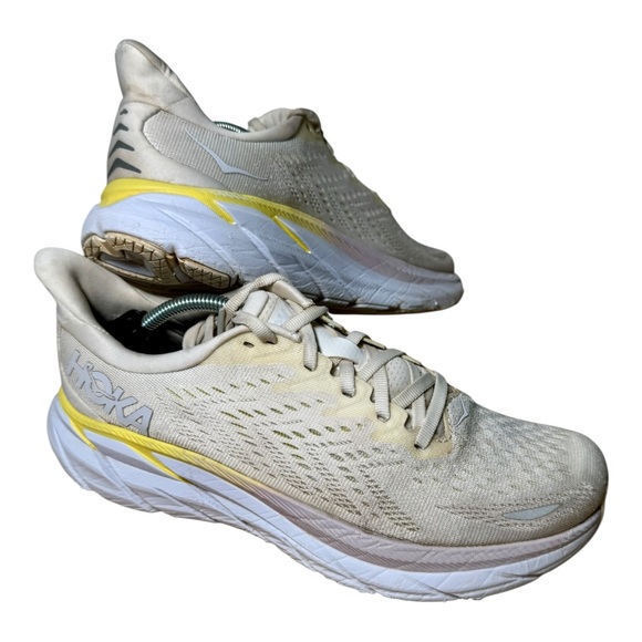Hoka One One Clifton 8 1119394 BDBBW Blanc De Blanc Running Sneakers Women’s 8.5 - Picture 1 of 5